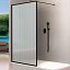 Mampara panel fijo Fresh 1 hoja fija negro mate vidrio acanalado de Kassandra